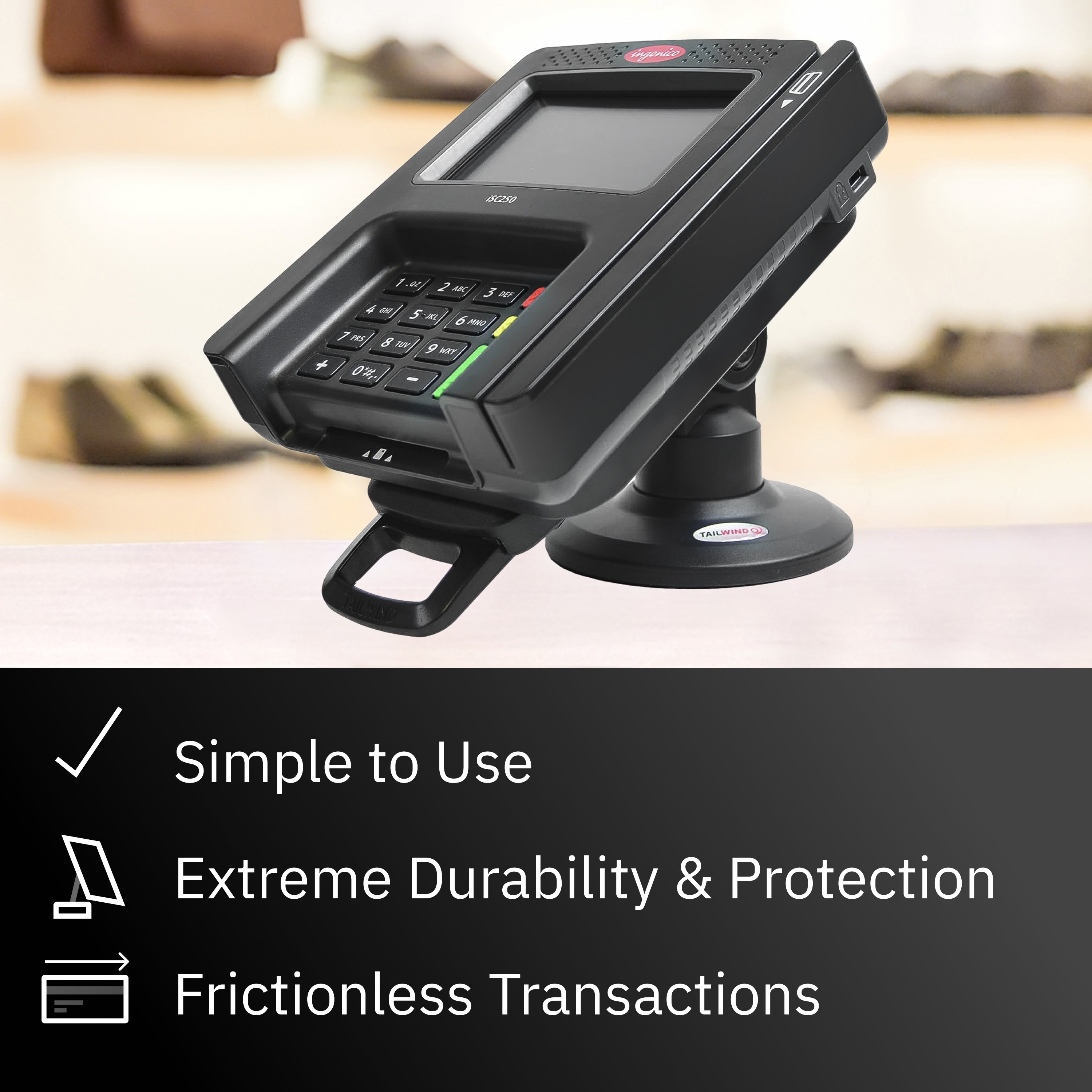 Ingenico ISC 250 3" Compact Pole Mount Stand