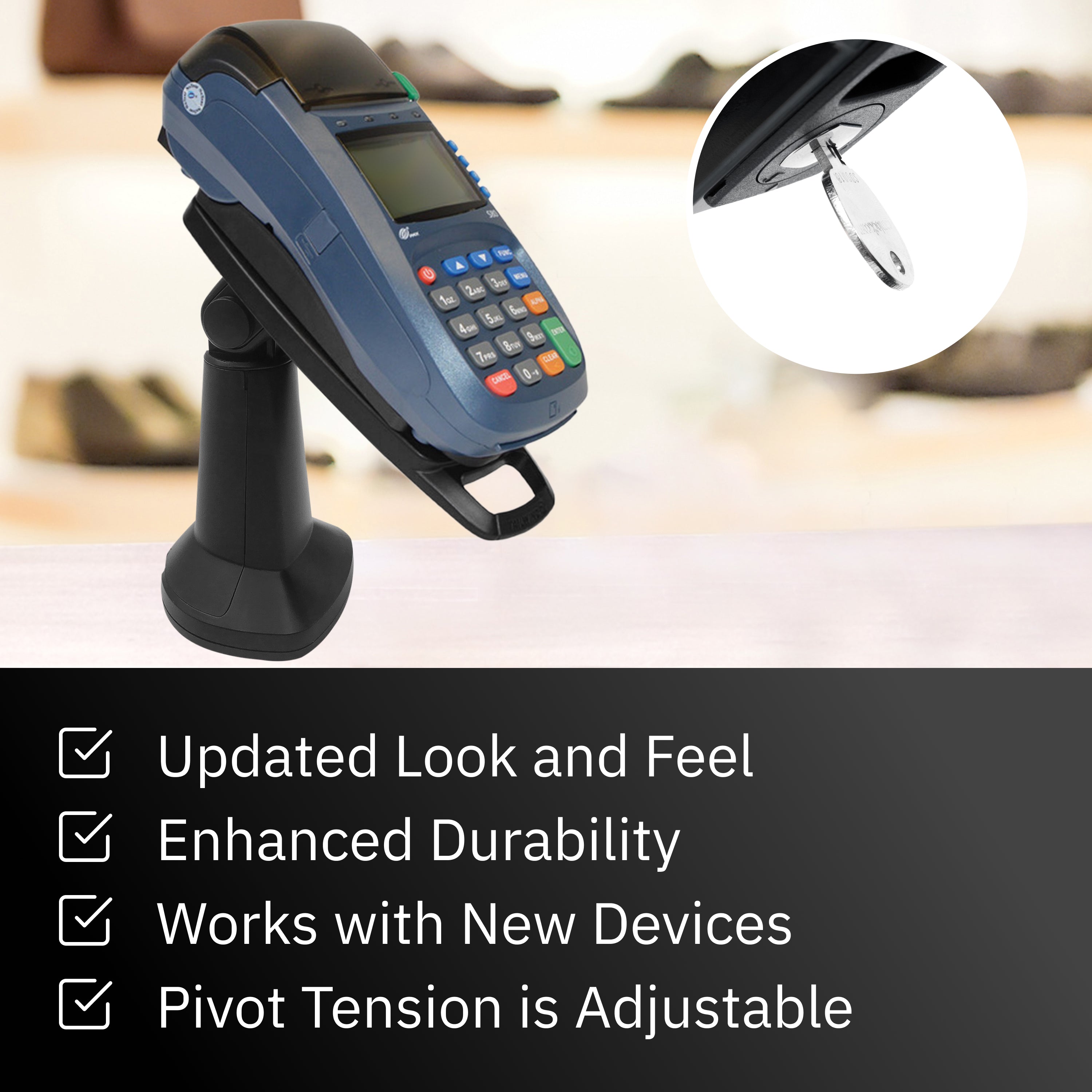 PAX S80 7" Key Locking Pole Mount Stand