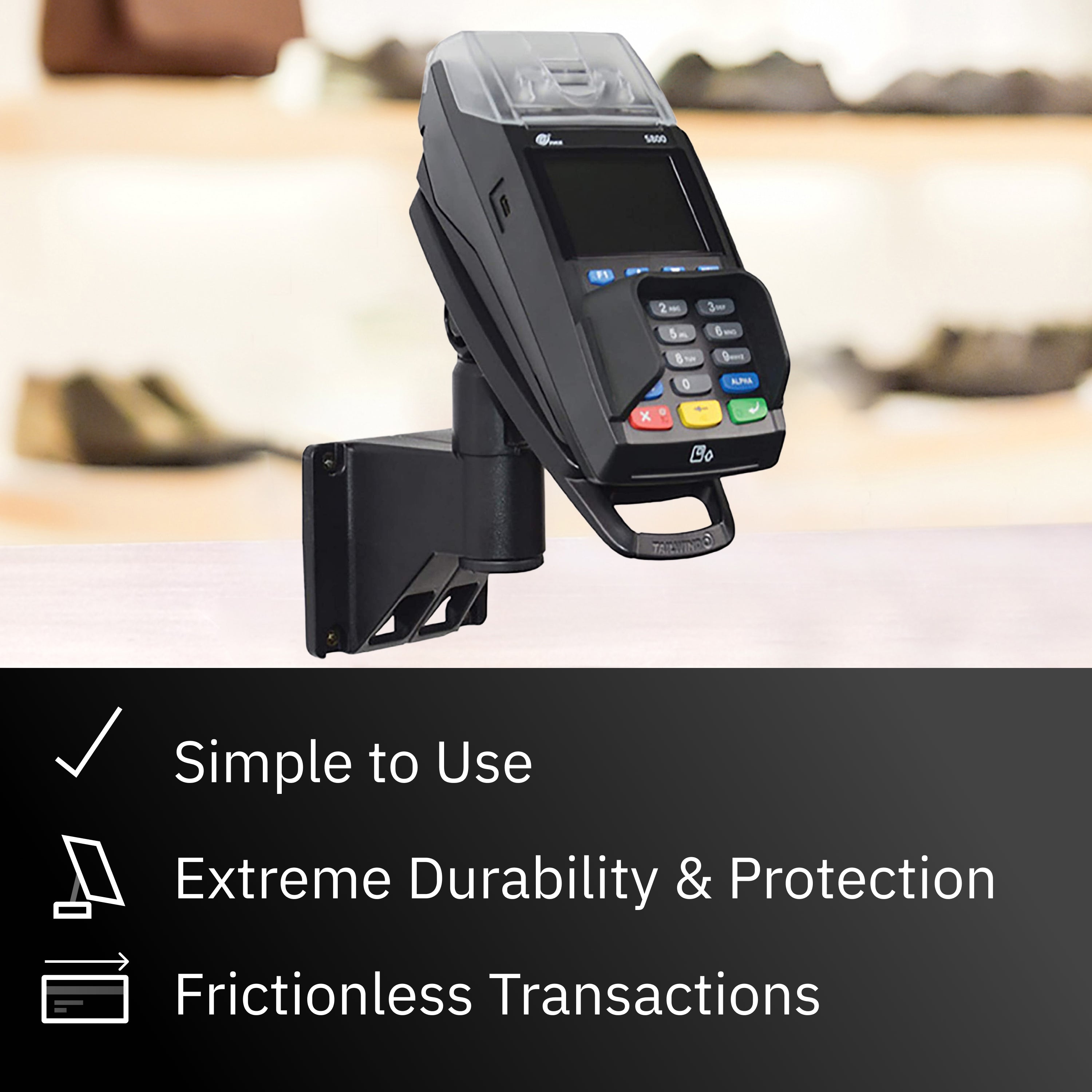 PAX S800 Key Locking Wall Mount Terminal Stand