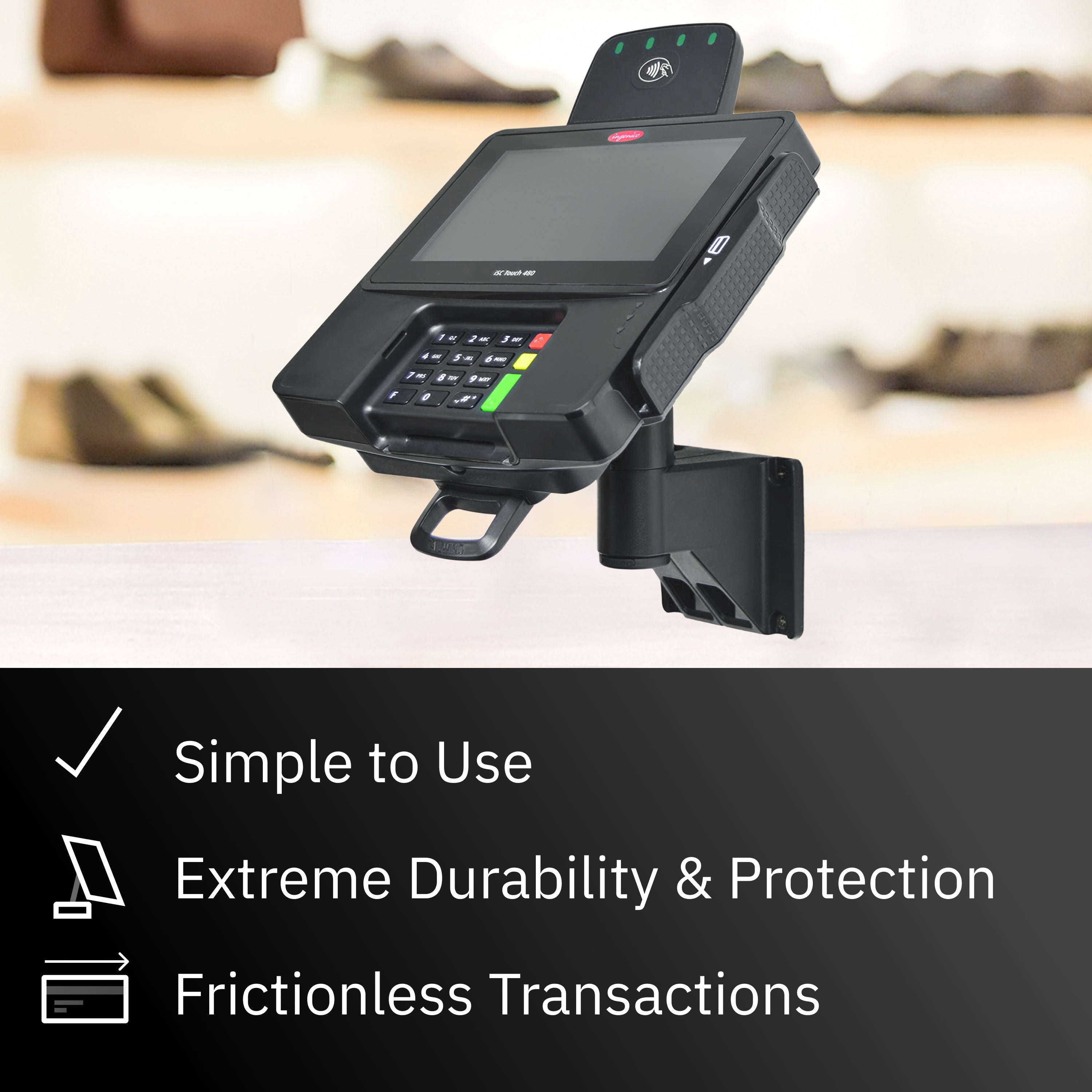 Ingenico ISC 480 Key Locking Wall Mount Terminal Stand