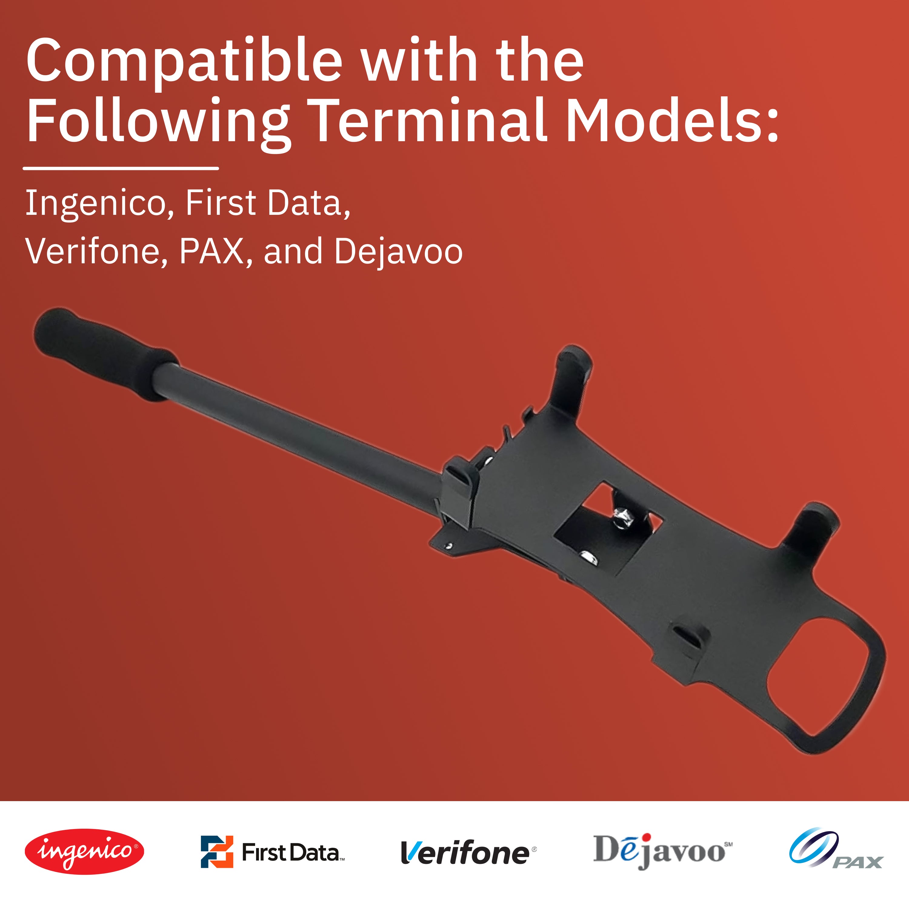 DCCStands Tilted Drive-Thru Extended 15" Handheld Bracket/Mount for Most Terminal Types