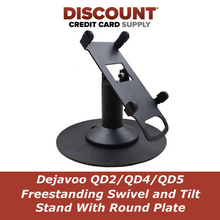 Load image into Gallery viewer, Dejavoo QD2, QD4, &amp; QD5 Low Freestanding Swivel and Tilt Stand With Round Plate

