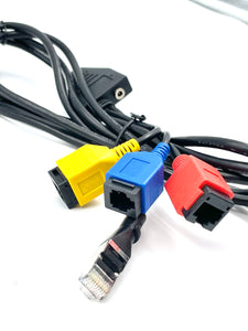 PAX SP30 Tri-Color Rainbow Hub Cable 2M: Serial(RJ-11), Serial(RJ-11), LAN(RJ-45), PWR, 2M PN: 200204030000182