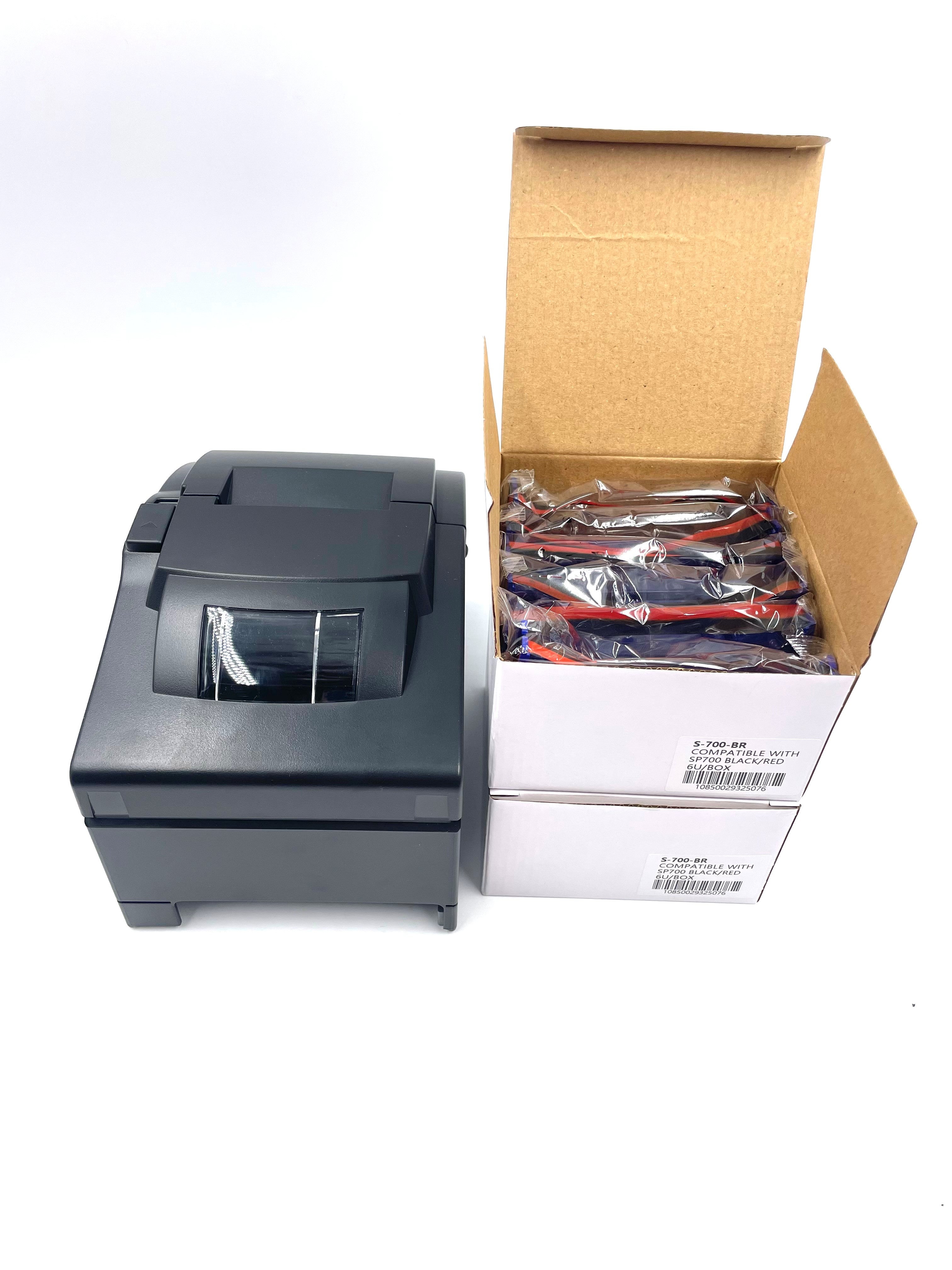 New Star SP742ME Ethernet Kitchen Printer for Clover (39336532) and 12x Star RC700BR0 Ink Bundle