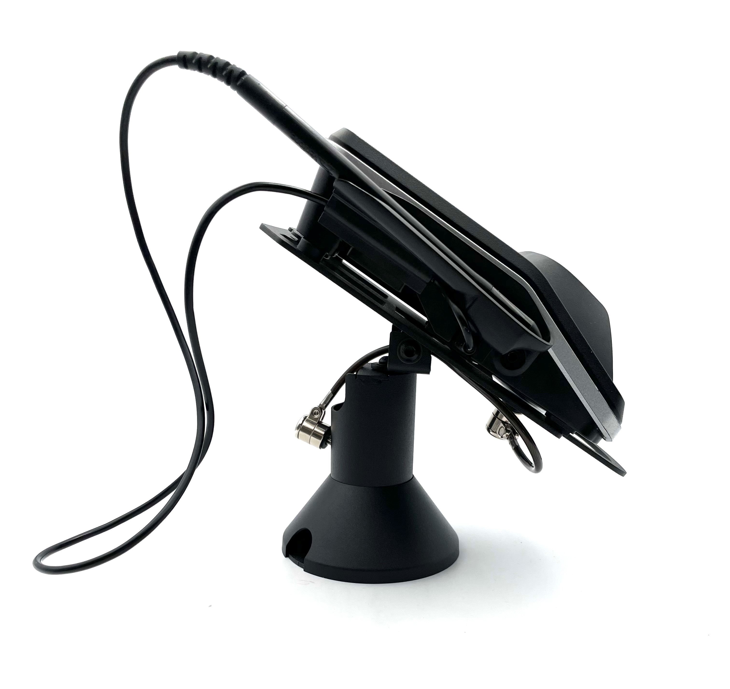 Verifone Mx915/Mx925 Swivel and Tilt Terminal Stand with Device to Stand Security Tether Lock, Two Keys 8" (Black) - DCCSUPPLY.COM