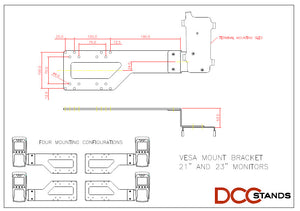 Ingenico Lane/3000/5000/7000/8000 23" VESA Mounting Bracket - DCCSUPPLY.COM