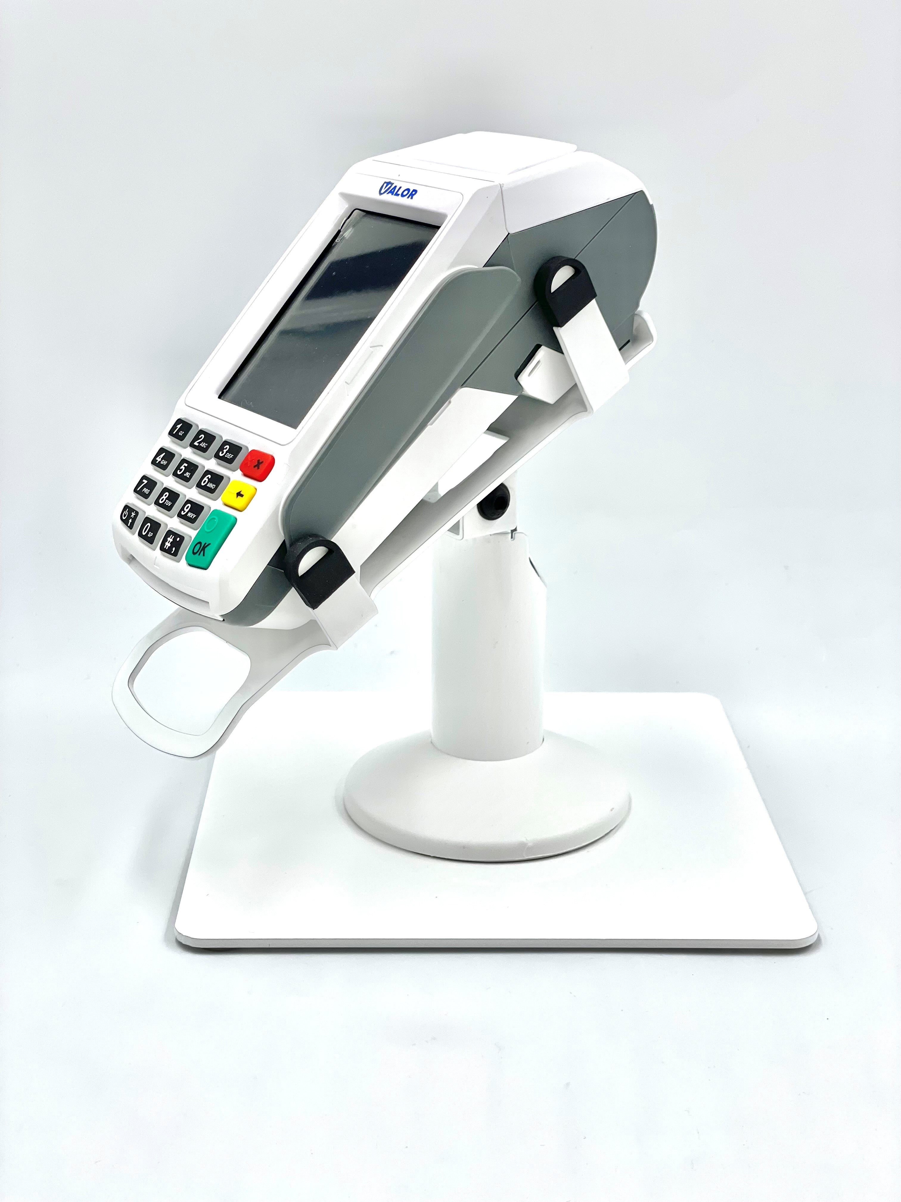 Valor Paytech VL100 Low Freestanding Swivel and Tilt Stand with Square Plate (White)