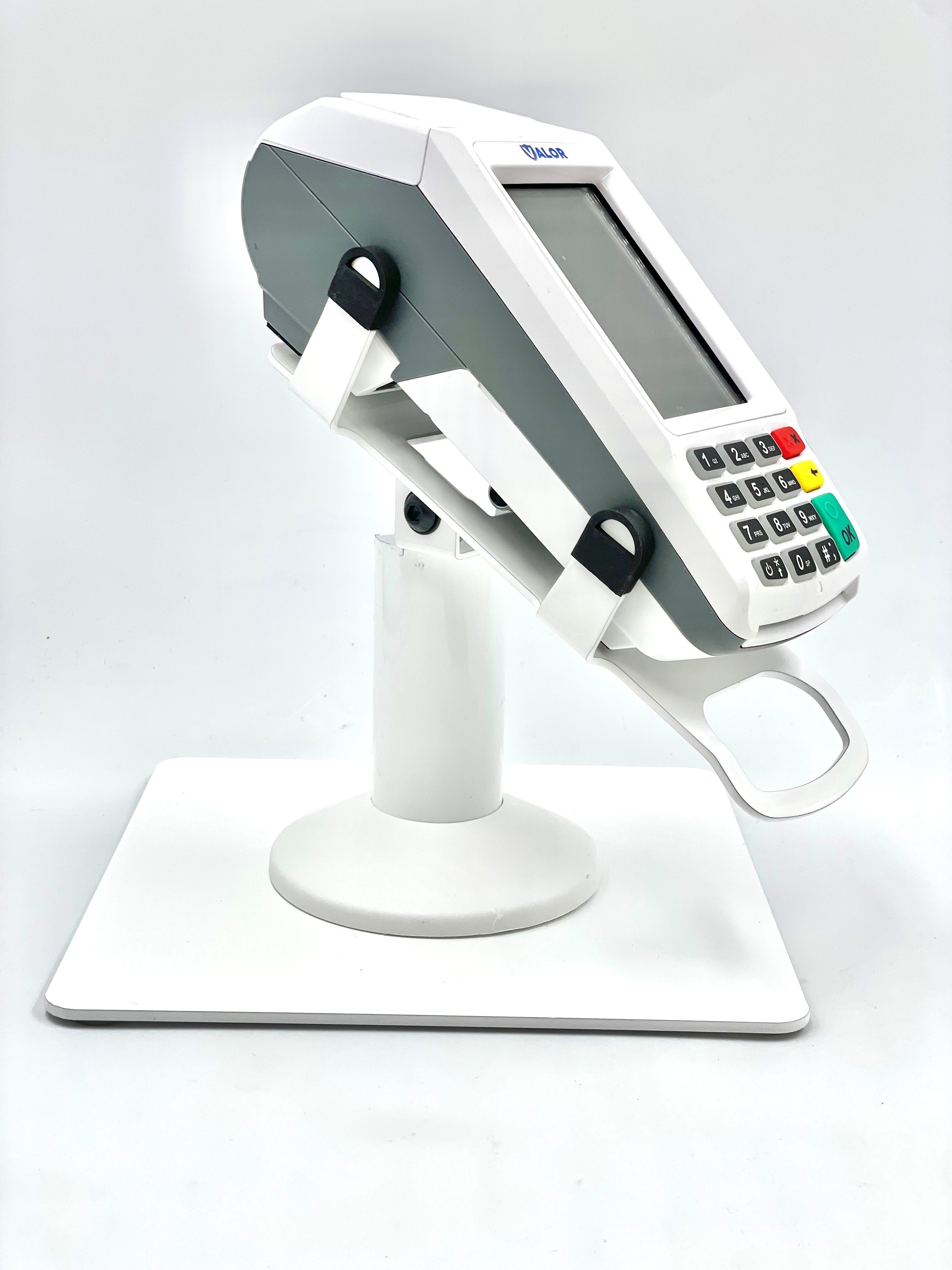 Valor Paytech VL100 Low Freestanding Swivel and Tilt Stand with Square Plate (White)