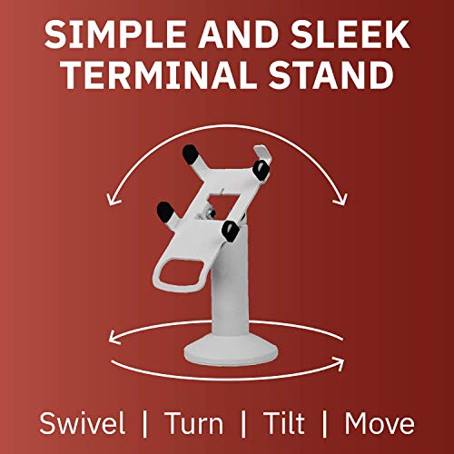 Castles VEGA3000 Lite PIN Pad White Swivel and Tilt Metal Stand - DCCSUPPLY.COM