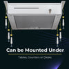 Volcora 16" x 5" x 2" Heavy Duty Steel Under Counter Mounting Bracket - White