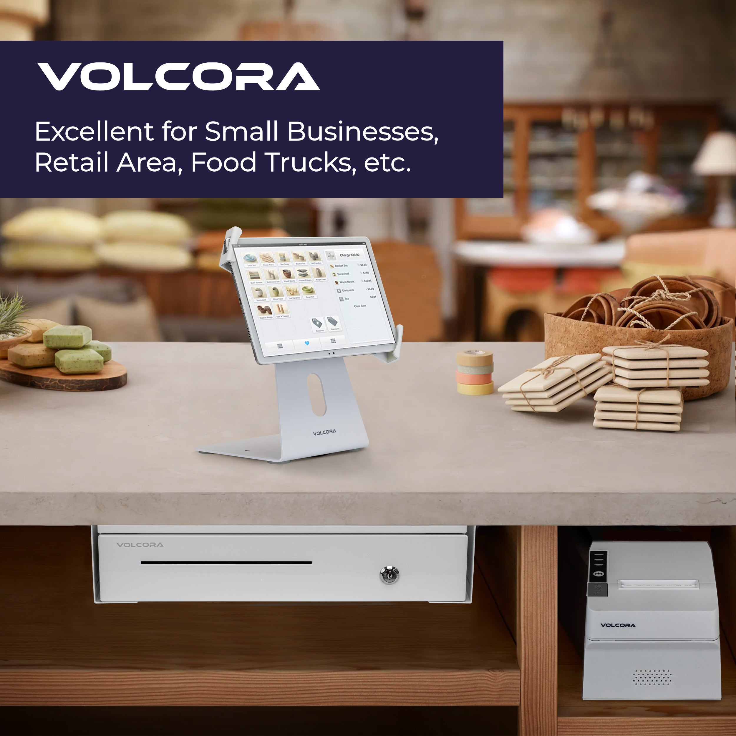 Volcora 16" x 5" x 2" Heavy Duty Steel Under Counter Mounting Bracket - White
