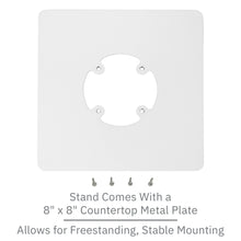Load image into Gallery viewer, Dejavoo Z3/Z6 Low Profile White Swivel and Tilt Freestanding Metal Stand with Square Plate - DCCSUPPLY.COM
