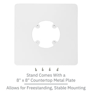 Dejavoo Z3/Z6 Low Profile White Swivel and Tilt Freestanding Metal Stand with Square Plate - DCCSUPPLY.COM