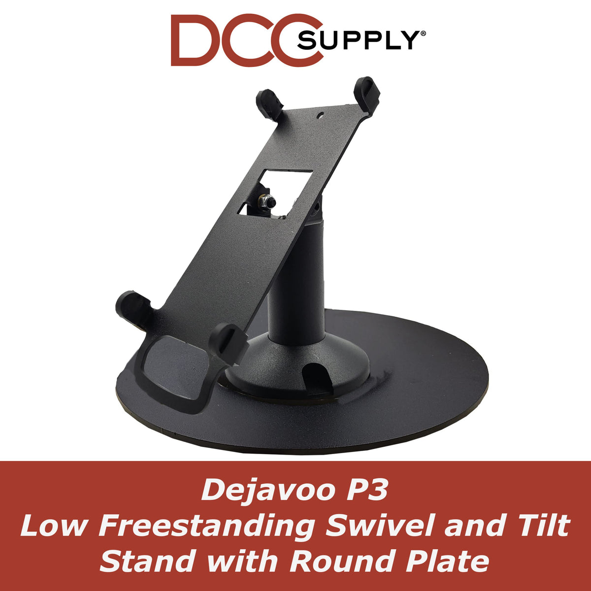 Dejavoo P3 Low Freestanding Swivel and Tilt Stand with Round Plate