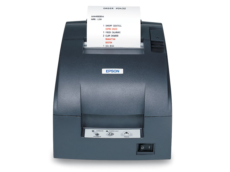 Epson TM-U220B, Dot Matrix Receipt Printer, Ethernet (EO4), Dark Gray, Autocutter, Adapter, C Power Supply Included (Nimble)