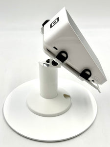 Square POS Low Freestanding Swivel and Tilt Stand with Round Plate (White)