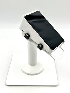 Square POS Freestanding Swivel and Tilt Stand with Square Plate (White)