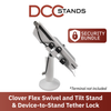 Clover Flex Swivel and Tilt Stand with Device to Stand Security Tether Lock, Two Keys 8" (White) for C401U POS