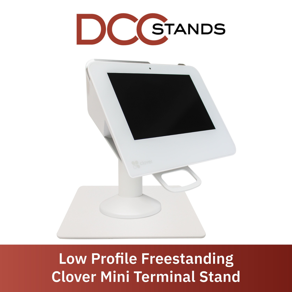 Clover Mini / Clover Mini 3 Low Freestanding Swivel and Tilt Stand with Square Plate (White)