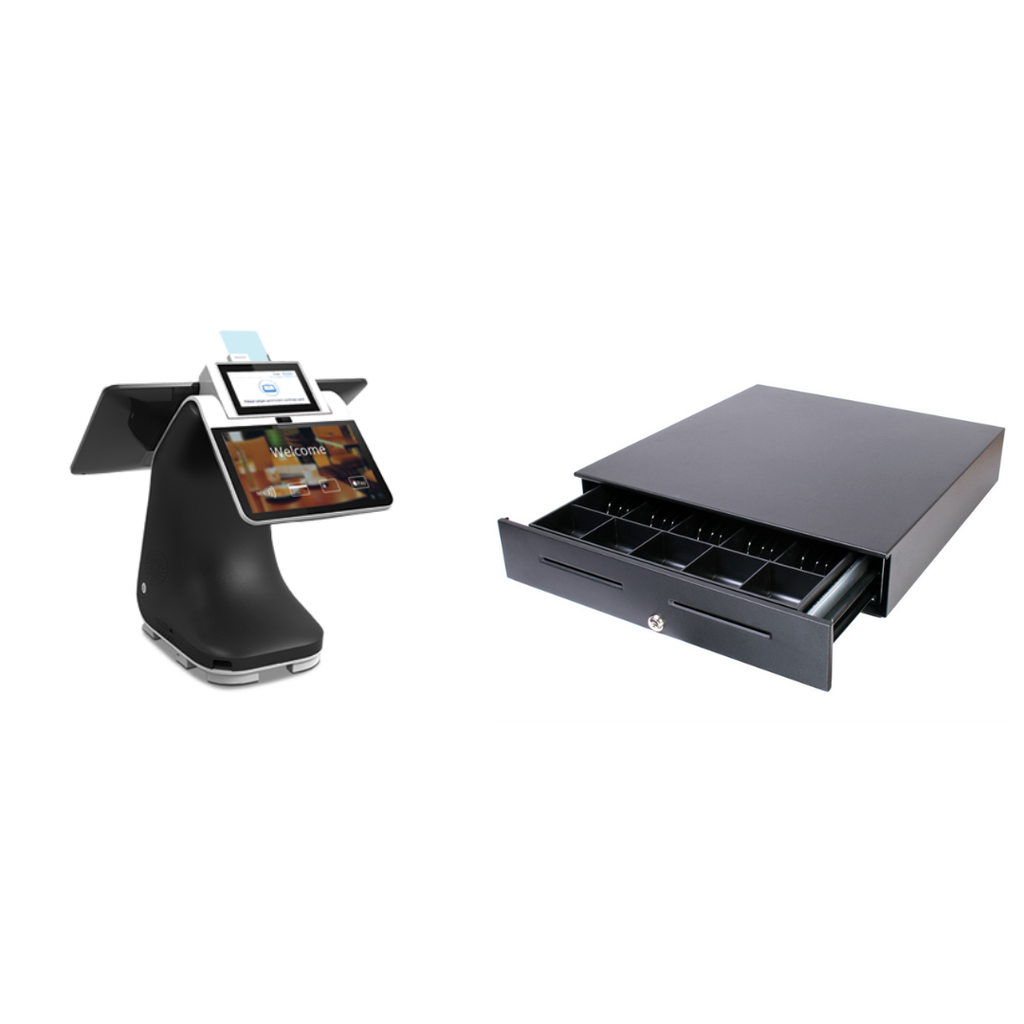 PAX E800 Android All-in-One 15.6" POS Terminal - New and APG Vasario Series Cash Drawer (VB320-BL1616) - Refurbished Bundle