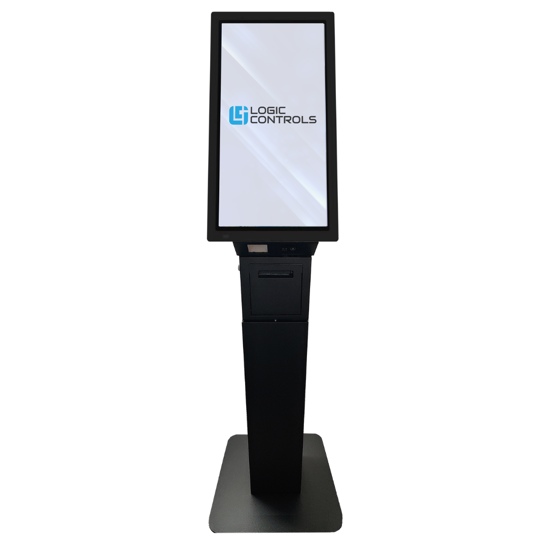 Logic Controls Self-Service Floor Kiosk Stand with Printer Storage