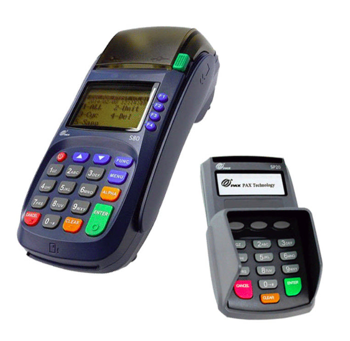 Pax S80 EMV CTLS Credit Card Terminal and New PAX SP20 PIN Pad - DCCSUPPLY.COM