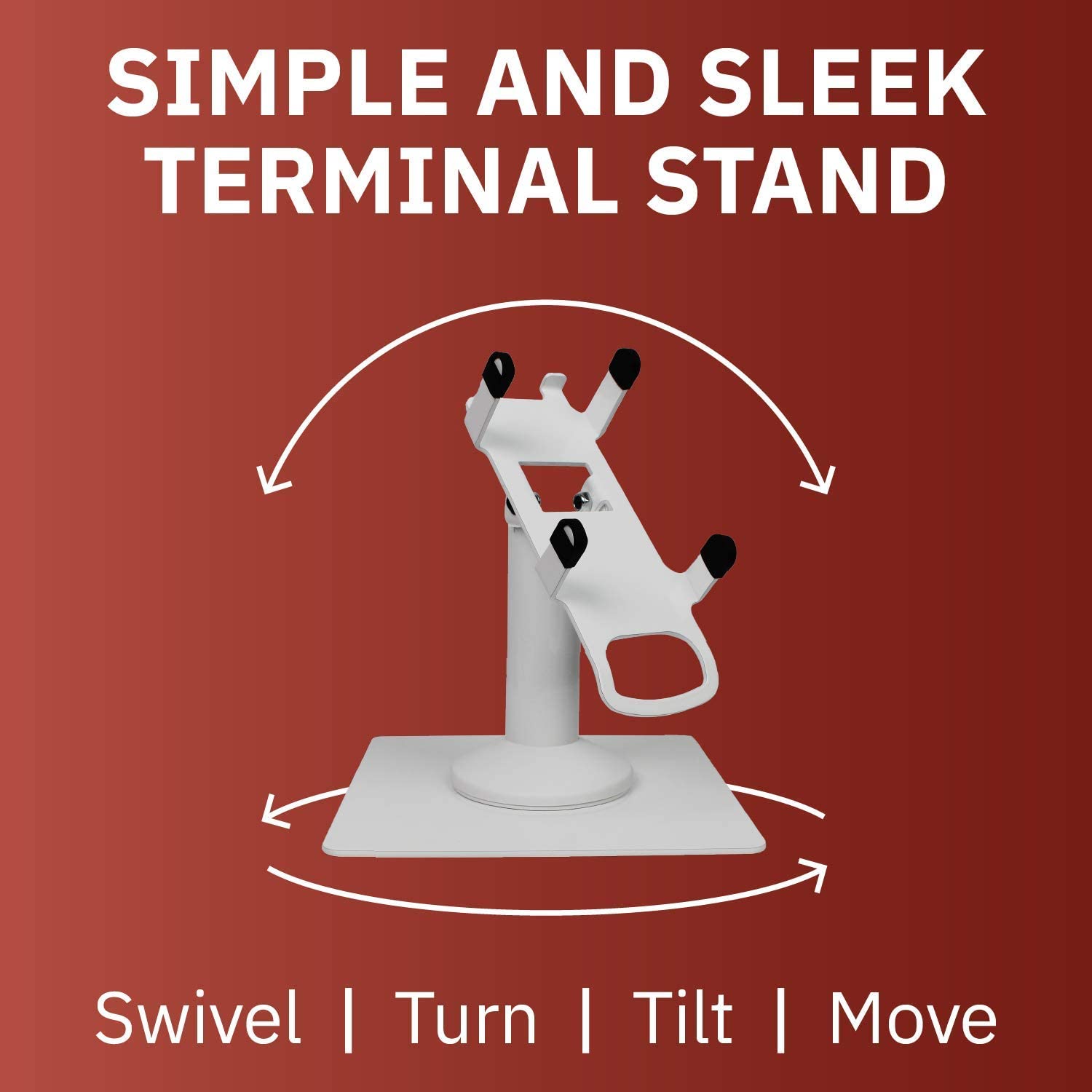 Valor Paytech VL100 Freestanding Swivel and Tilt Stand with Square Plate (White)