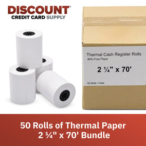 2 1/4" x 70' Thermal (50 Roll Case)