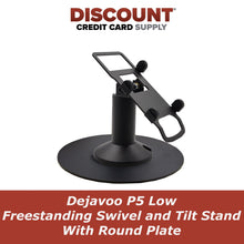 Load image into Gallery viewer, Dejavoo P5 Low Profile Freestanding Swivel and Tilt Stand with Round Plate
