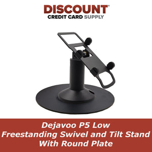 Dejavoo P5 Low Profile Freestanding Swivel and Tilt Stand with Round Plate