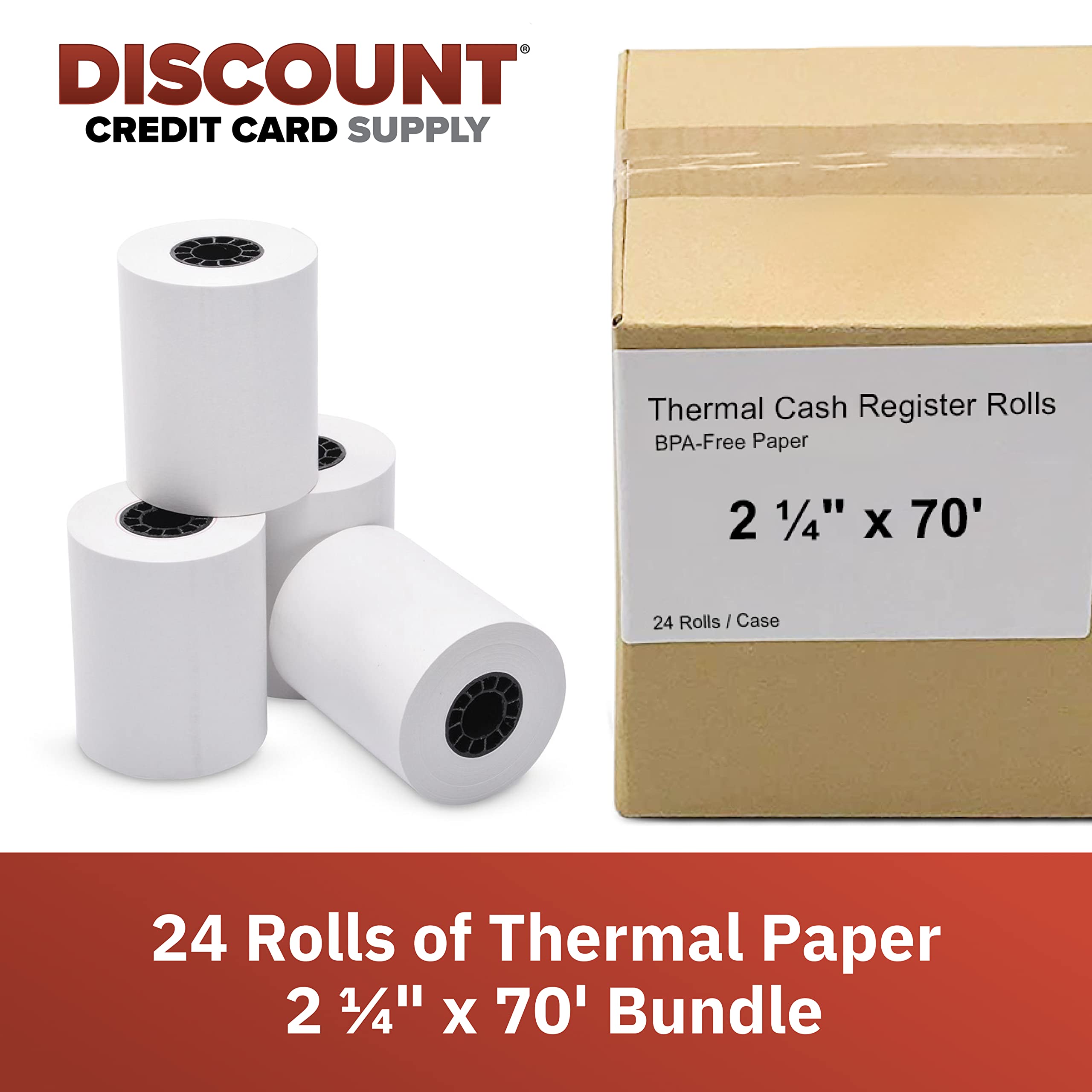 MFLABEL 150 Rolls Thermal Paper – 2-1/4" X 50' For Verifone VX520, Cash Registers, POS Systems