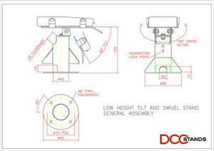 PAX A80 Low Profile Swivel and Tilt Metal Stand - DCCSUPPLY.COM