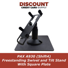 Load image into Gallery viewer, PAX A930 (Shift4) Low Freestanding Swivel and Tilt Stand with Square Plate
