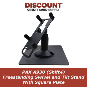 PAX A930 (Shift4) Low Freestanding Swivel and Tilt Stand with Square Plate