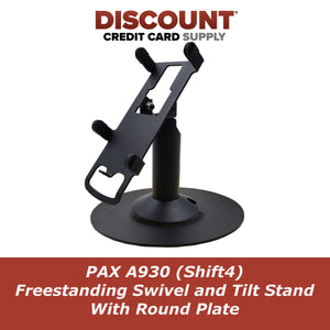 PAX A930 (Shift4) Freestanding Swivel and Tilt Stand with Round Plate