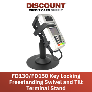 First Data FD130 & FD150 Key Locking Freestanding Swivel and Tilt Stand with Round Plate