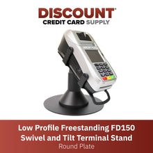 Load image into Gallery viewer, First Data FD150 Low Profile Freestanding Swivel Stand with Round Plate - DCCSUPPLY.COM
