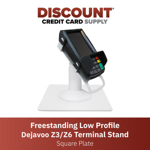 Dejavoo Z3/Z6 Low Profile White Swivel and Tilt Freestanding Metal Stand with Square Plate - DCCSUPPLY.COM