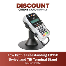 Load image into Gallery viewer, First Data FD35/ FD40 PIN Pad Low Profile Freestanding Swivel Stand with Round Plate - DCCSUPPLY.COM
