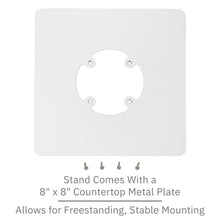 Load image into Gallery viewer, Dejavoo Z3/Z6 Low Profile White Swivel and Tilt Freestanding Metal Stand with Square Plate - DCCSUPPLY.COM
