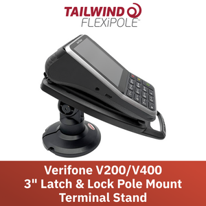 Verifone V200/V400 3" Key Locking Compact Pole Mount Stand