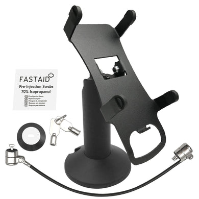PAX A80 Black Swivel and Tilt Terminal Stand with Device to Stand Security Tether Lock, Two Keys 8