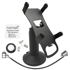 PAX A80 Black Swivel and Tilt Terminal Stand with Device to Stand Security Tether Lock, Two Keys 8" (Black) - DCCSUPPLY.COM