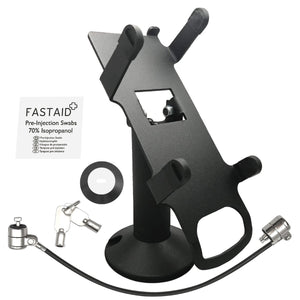 First Data FD130/FD150 Swivel and Tilt Metal Stand and Device to Stand Security Tether Lock, Two Keys 8" (Black) - DCCSUPPLY.COM