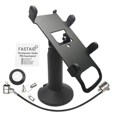 Load image into Gallery viewer, PAX S300/SP30 Swivel and Tilt Terminal Stand with Device to Stand Security Tether Lock, Two Keys 8&quot; (Black) - DCCSUPPLY.COM
