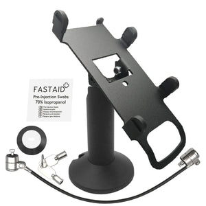PAX S300/SP30 Swivel and Tilt Terminal Stand with Device to Stand Security Tether Lock, Two Keys 8" (Black) - DCCSUPPLY.COM