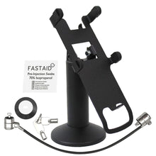Load image into Gallery viewer, Verifone V200/V400 Black Swivel and Tilt Terminal Stand with Device to Stand Security Tether Lock, Two Keys 8&quot; (Black) - DCCSUPPLY.COM
