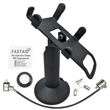 Load image into Gallery viewer, Dejavoo Z3/Z6 Swivel and Tilt Black Metal Stand with Device to Stand Security Tether Lock, Two Keys 8&quot; (Black) - DCCSUPPLY.COM

