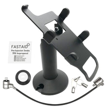 Load image into Gallery viewer, Vx805 Swivel and Tilt Terminal Stand with Device to Stand Security Tether Lock, Two Keys 8&quot; (Black) - DCCSUPPLY.COM
