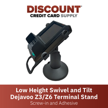 Load image into Gallery viewer, Dejavoo Z3/Z6 Low Profile Swivel and Tilt Black Metal Stand - DCCSUPPLY.COM

